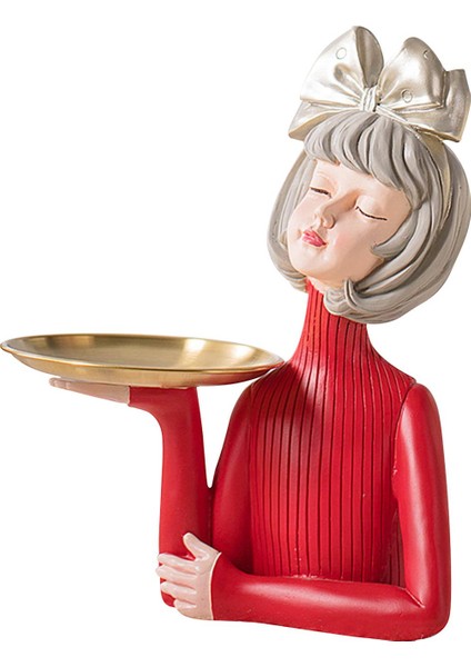 Kız Heykelcik Meyve Masa Süsü Takı Biblo Depolama Masa Süsü Argent Yay (Yurt Dışından) modelleri