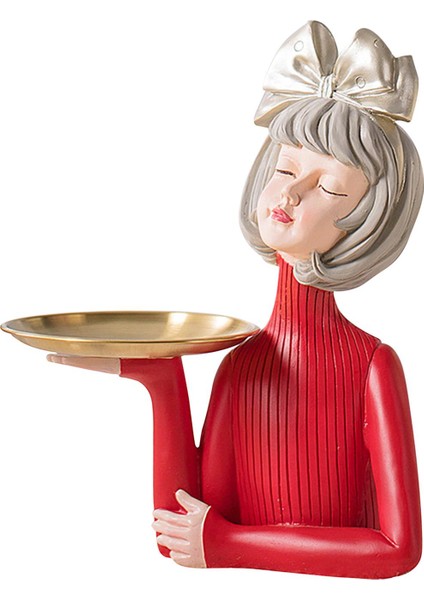 Kız Heykelcik Meyve Masa Süsü Takı Biblo Depolama Masa Süsü Argent Yay (Yurt Dışından) fırsatları