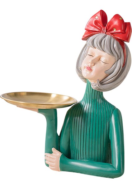 Kız Heykelcik Meyve Masa Dekor Takı Biblo Depolama Masa Dekor Kırmızı Yay (Yurt Dışından) fırsatları