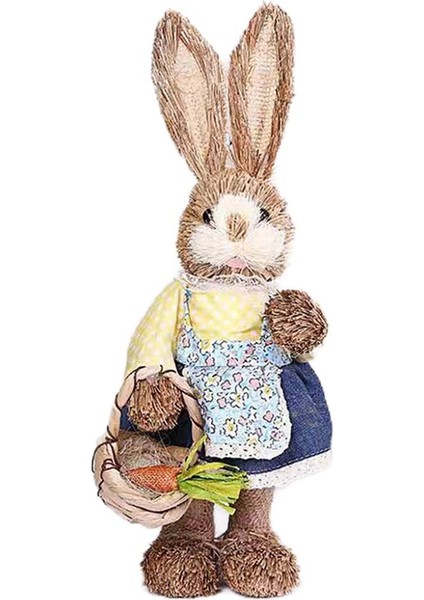 Tavşan Paskalya Heykeli El Sanatları W/havuç Fotoğraf Prop Dekor Çiçek (Yurt Dışından) indirimleri