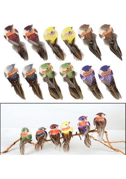 12 Kuş Süsleme Dekor (Yurt Dışından) fırsatları