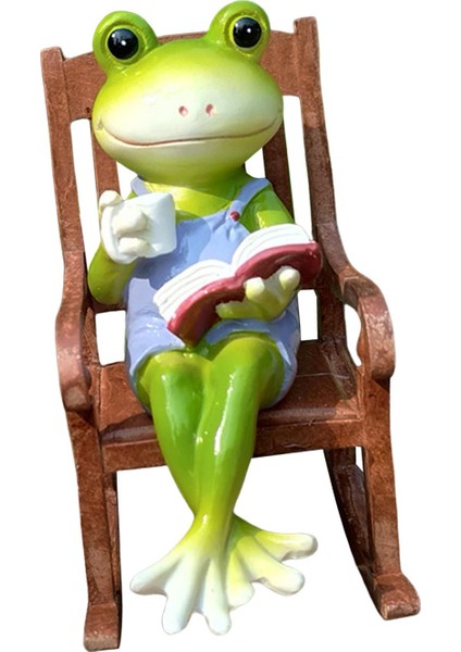 Bahçe Kurbağa Heykelleri Veranda Ofis Masa Üstü Için Yaratıcı Reçine Kurbağa Heykelcik (Yurt Dışından) fırsatları