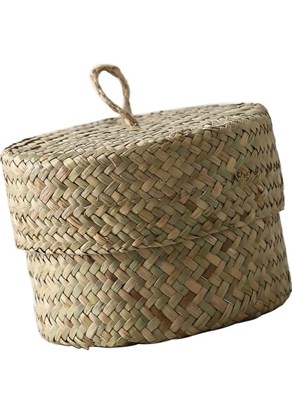 Masaüstü Yatak Odası Için Kapaklı Snack Saklama Kutusu ile Şeker Kutusu Seagrass Organizatör (Yurt Dışından) modelleri