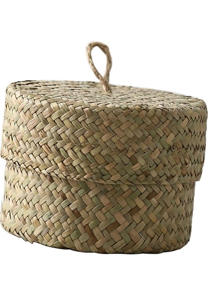 Masaüstü Yatak Odası Için Kapaklı Snack Saklama Kutusu ile Şeker Kutusu Seagrass Organizatör (Yurt Dışından) indirimleri