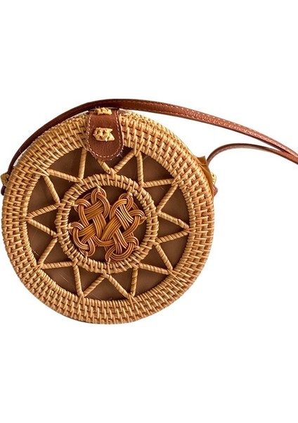 Çapraz Mini Çanta Mori Basket Retro Art El Dokuması Tek Omuz Deri Tokalı Çanta (Yurt Dışından)