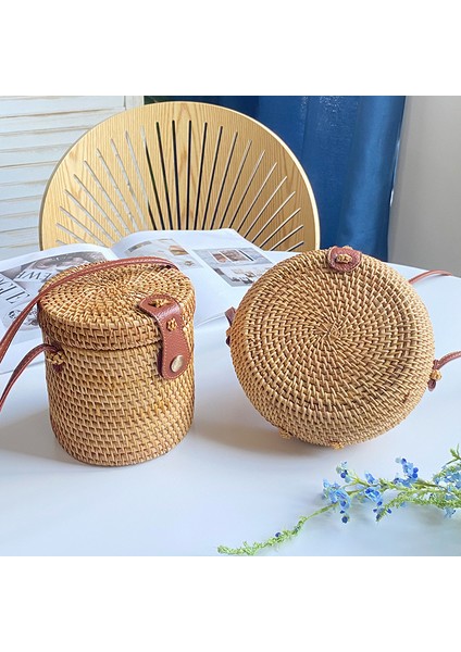 Çapraz Mini Çanta Mori Basket Retro Art El Dokuması Tek Omuz Deri Tokalı Çanta (Yurt Dışından) fiyatları