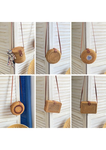 Çapraz Mini Çanta Mori Basket Retro Art El Dokuması Tek Omuz Deri Tokalı Çanta (Yurt Dışından) modelleri