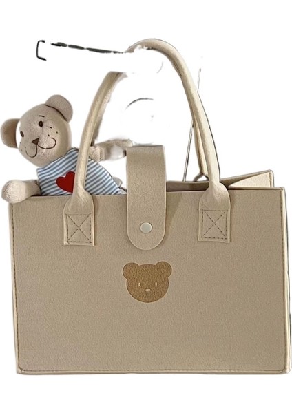 Keçe Tote Çanta Bear Tote Büyük Kapasiteli Keçe Tote Çanta (Yurt Dışından)