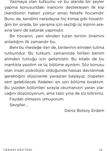 Terapi Defteri - Deniz Bolsoy Erdem