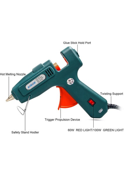 Sıcak Mum Silikon Tabancası 60W - 100W 2 Kademeli Anahtarlı fırsatları