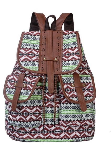 Moda Sırt Çantası Günlük Tuval Bayan Sırt Çantası Trendy Gezi Seyahat Çantası (Yurt Dışından)