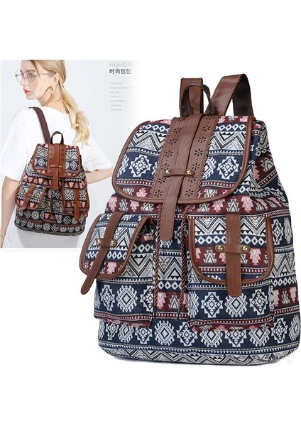 Moda Sırt Çantası Günlük Tuval Bayan Sırt Çantası Trendy Gezi Seyahat Çantası (Yurt Dışından) fırsatları