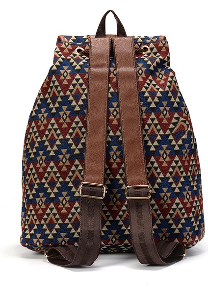 Açık Sırt Çantası Tuval Etnik Stil Retro Sırt Çantası Seyahat Çantası (Yurt Dışından) modelleri