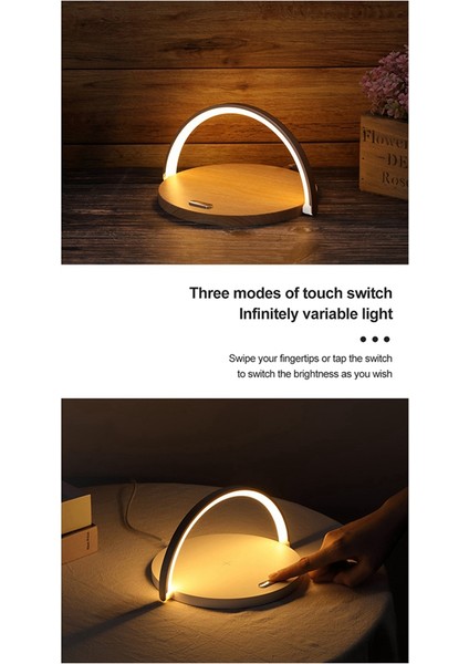 Yuvarlak Dokunmatik Küçük Masa Lambası Çok Fonksiyonlu Kablosuz Şarj Cihazı Cep Telefonu Tutucu Yeşil (Yurt Dışından) indirimleri