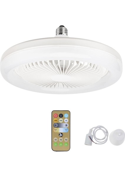 30W Tavan Vantilatörü Aydınlatma Lambası E27 Dönüştürücü Tabanı Uzaktan Kumandalı Yatak Odası Oturma Ev Beyazı Için (Yurt Dışından) indirimleri