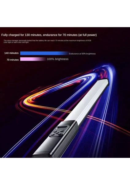 LED Rgb Video Işık Çubuğu Uzaktan Kumanda 3000K-6000K 18 Çeşit Işık Modu Değiştirme, Vlog Çekimi Için (Yurt Dışından)