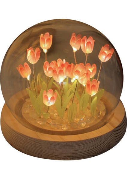 Laleler Gece Lambası El Yapımı Dıy Lale Kız Oturma Odası Gece Lambası Masaüstü Işığı Romantik Ortam Lambası-Pembe (Yurt Dışından) fırsatları