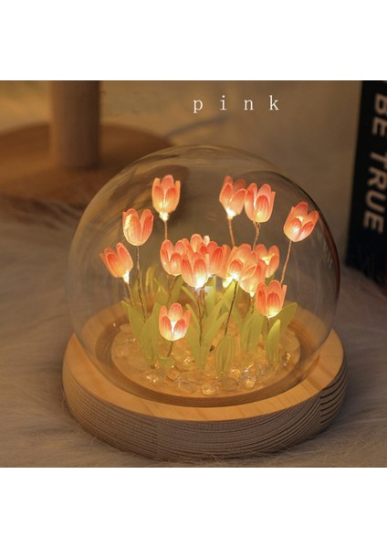 Laleler Gece Lambası El Yapımı Dıy Lale Kız Oturma Odası Gece Lambası Masaüstü Işığı Romantik Ortam Lambası-Pembe (Yurt Dışından) indirimleri