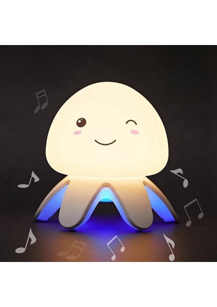 Denizanası Gece Lambası Uzaktan Kumandalı Müzik Rengi Değişen 1200MAH USB Şarj Edilebilir Silikon Başucu Lambası (Yurt Dışından) fiyatları