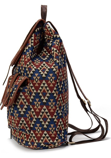 Açık Sırt Çantası Tuval Etnik Stil Retro Sırt Çantası Seyahat Çantası (Yurt Dışından) fiyatları