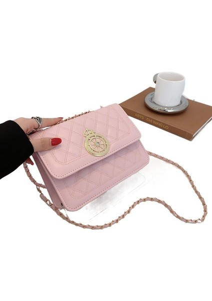 Eşkenar Dörtgen Zincir Çanta Doku Messenger Küçük Kare Çanta Kadınlar Için High-End Anlamda Küçük Çanta (Yurt Dışından)