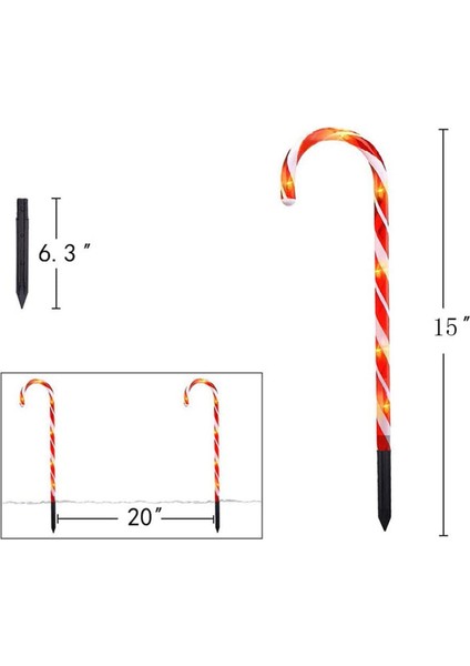 4 Adet Güneş Şeker Kamışı Işıkları Noel Yolu Işaretleyiciler Işık Süslemeleri, Yard Için, Tatil Arka Bahçe Partisi (Çok Renkli) (Yurt Dışından) indirimleri