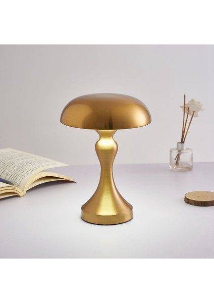 USB Gece Lambası Bar Restoran Oturma Odası Dekoratif Masa Lambası Yatak Odası Başucu Lambası LED Dokunmatik Masa Lambası Bronz (Yurt Dışından)
