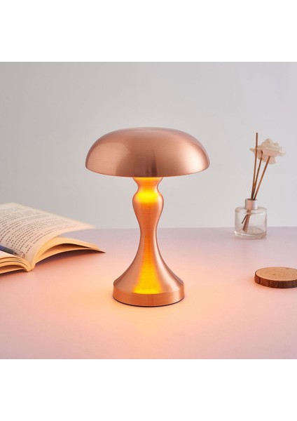 USB Gece Lambası Bar Restoran Oturma Odası Dekoratif Masa Lambası Yatak Odası Başucu Lambası LED Dokunmatik Masa Lambası Bronz (Yurt Dışından)