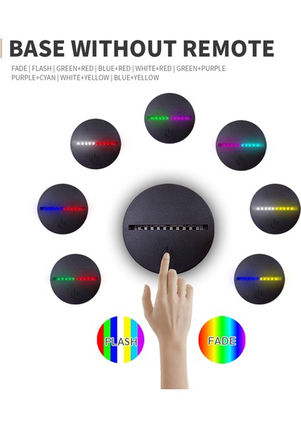 3D LED Gece Lambası Lamba Tabanı Iki Ton 7 Renk Akrilik ve Reçine Cam Beyaz Için Uzaktan USB Kablosu ile LED Lamba Tabanı (Yurt Dışından)
