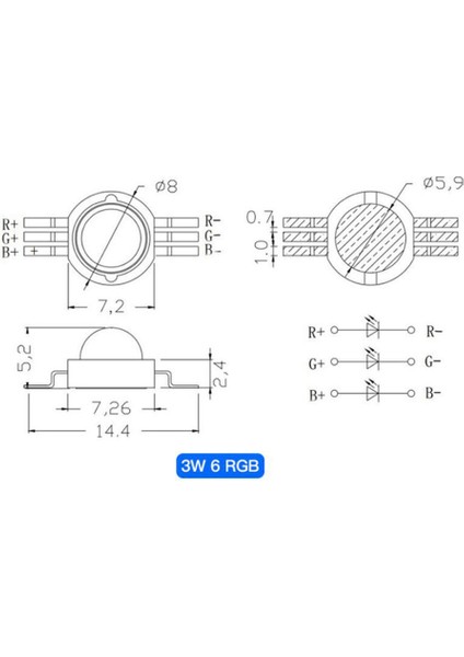 10 Adet 3X3W Yüksek Güç Rgb Kırmızı Yeşil Mavi LED Işık Lamba Enerji Tasarruflu Lamba Boncuk Ampuller 6pın 45MIL 3W Yüksek Güç Çip (Yurt Dışından)