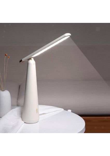 24 LED Masa Lambası 3 Renk Kademesiz Kısılabilir Dokunmatik Katlanabilir Masa Lambası Başucu Okuma Göz Koruması Gece Lambası USB (B) (Yurt Dışından)