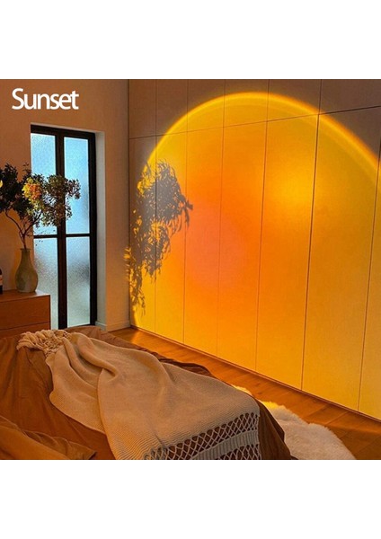 Gökkuşağı Projeksiyon Lambası LED Gece Lambası Atmosfer Projektör, USB Fotoğraf Lambaları Yatak Odası Stüdyo Dekor Için 180 ° (Yurt Dışından)