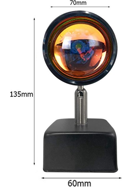 Gökkuşağı Projeksiyon Lambası LED Gece Lambası Atmosfer Projektör, USB Fotoğraf Lambaları Yatak Odası Stüdyo Dekor Için 180 ° (Yurt Dışından)