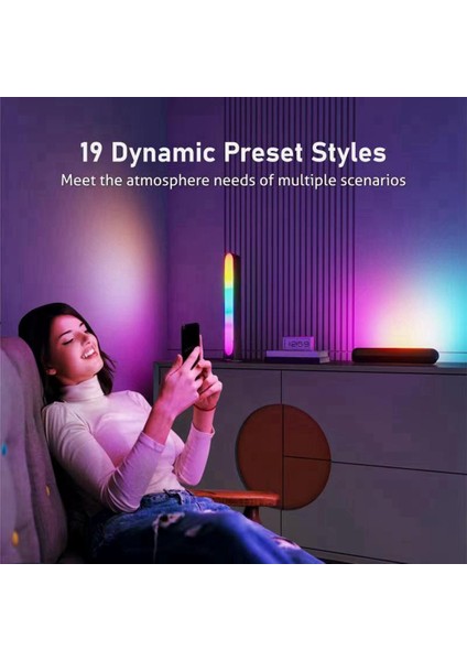 Birleşik Krallık Tak Çubuğu ile Akıllı LED Işık Rgb Atmosfer Işığı Müzik Senkronizasyonu Çoklu Modlar Tv Duvar Oyun Odası Gece Lambası (Yurt Dışından)