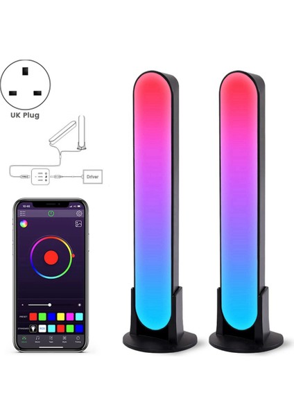 Birleşik Krallık Tak Çubuğu ile Akıllı LED Işık Rgb Atmosfer Işığı Müzik Senkronizasyonu Çoklu Modlar Tv Duvar Oyun Odası Gece Lambası (Yurt Dışından)