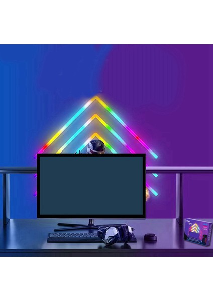 Abd Plug ile LED Akıllı Duvar Lambası Renkli Kullanışlı Işık Çubuğu Dıy Atmosfer Gece Lambası App Müzik Ritim Tv Arka Işık (Yurt Dışından)