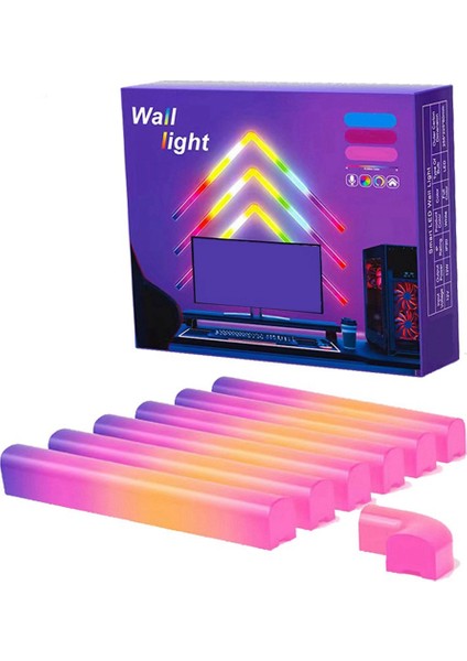 Abd Plug ile LED Akıllı Duvar Lambası Renkli Kullanışlı Işık Çubuğu Dıy Atmosfer Gece Lambası App Müzik Ritim Tv Arka Işık (Yurt Dışından) fiyatları
