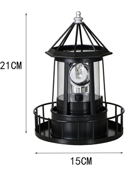 LED Güneş Enerjili Deniz Feneri, 360 Derece Dönen Lamba Avlu Dekorasyon Su Geçirmez Bahçe Kuleleri Heykeli Işıkları A (Yurt Dışından) modelleri