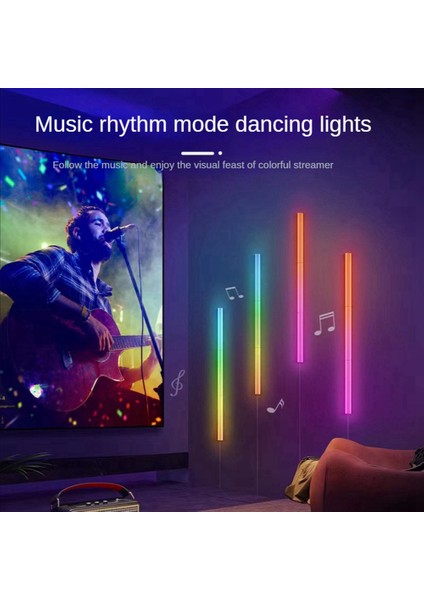 Abd Plug ile LED Akıllı Duvar Lambası Renkli Kullanışlı Işık Çubuğu Dıy Atmosfer Gece Lambası App Müzik Ritim Tv Arka Işık (Yurt Dışından) modelleri