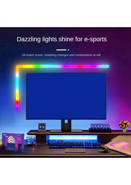 Abd Plug ile LED Akıllı Duvar Lambası Renkli Kullanışlı Işık Çubuğu Dıy Atmosfer Gece Lambası App Müzik Ritim Tv Arka Işık (Yurt Dışından) indirimleri
