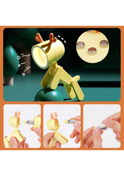 Çocuklar Için 6pcs Mini Gece Lambası, Sevimli Küçük Lamba Gece Çalışması Seyahat Için Geyik Şekli Taşınabilir Okuma Kitabı Lambaları (Yurt Dışından) indirimleri