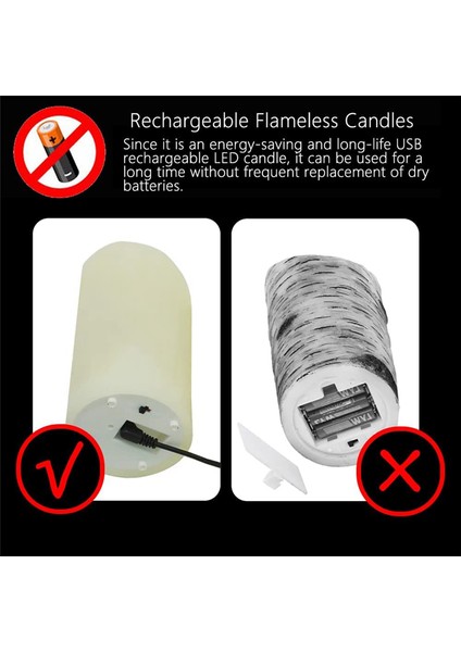 LED Mumlar, Titreşen Alevsiz Mumlar, Şarj Edilebilir Mum, Uzaktan Kumandalı Gerçek Balmumu Mumları, 10CM A (Yurt Dışından) fırsatları
