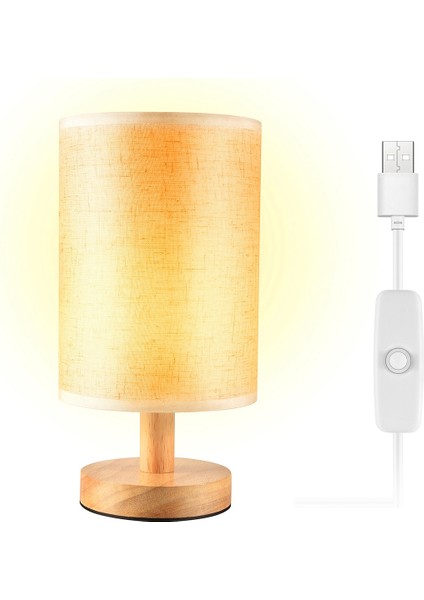 Yatak Odası, Oturma Odası Modern Ofis Için Kumaş Gölgeli ve Masif Ahşap ile Yuvarlak Başucu Masa Lambası Komidin Lambası (Yurt Dışından) fiyatları