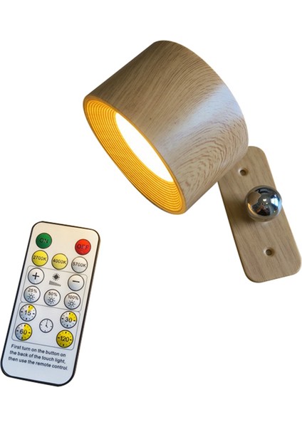 LED Duvar Işık USB Şarj Edilebilir Uzaktan Kumanda Akülü Duvara Monte Aplik Işıkları Yatak Odası Okuma Lambası-Ahşap Tahıl (Yurt Dışından) fırsatları