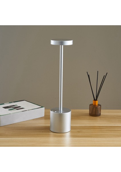 Iskandinav Masa Lambası LED Dokunmatik Masa Lambası Bar Otel Cafe Dekorasyon Masa Lambası USB Gece Lambası Gümüş (Yurt Dışından) indirimleri
