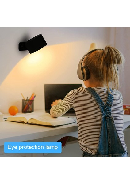LED Duvar Aplik, Duvara Montaj Rgb Lamba USB Şarj Edilebilir 360 ° Döndürülebilir Manyetik Top, Başucu Beyaz Için Akülü Duvar Işığı (Yurt Dışından)
