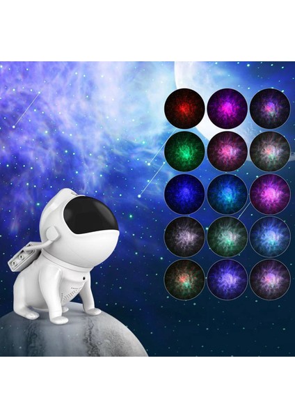 Yıldız Projektör Galaxy Gece Lambası Uzay Köpek LED Yıldızlı Bulutsusu Lambası Bluetooth Hoparlör App Uzaktan Kumanda Bulutsusu, C (Yurt Dışından)