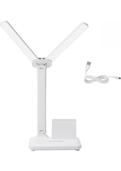 LED Çift Kafa Masa Lambası, Ev / Ofis Için USB Şarjlı Göz Koruma Işıkları ile 32PCS LED Işıklar Masa Lambası (Yurt Dışından)