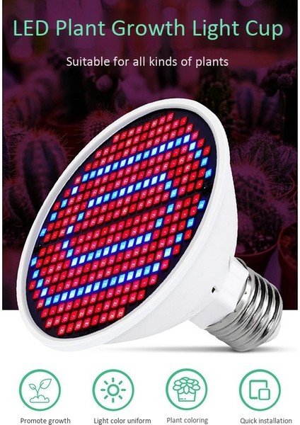 E27 300LEDS Bitki Büyüme Lambası LED Tam Spektrum Büyüme Ampuller Fide Çiçek Fito Lamba Kapalı Topraksız Bitkiler Için (Yurt Dışından)