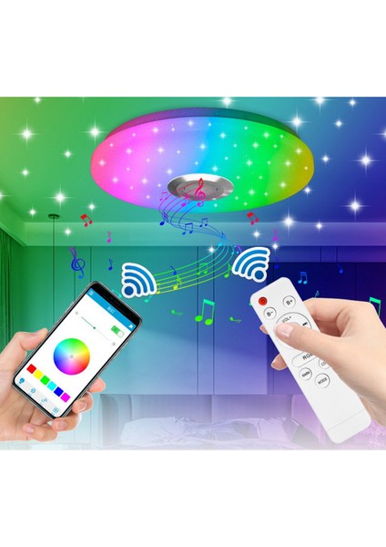 LED Tavan Lambası Kablosuz Uzaktan Akıllı Işık Rgb Kısılabilir App Bluetooth Müzik Yatak Odası Oturma Için 335X70MM (Yurt Dışından)